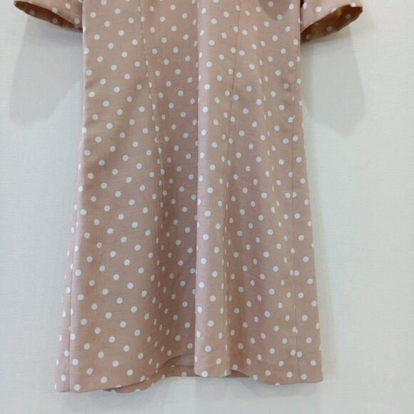 Apuweiser-riche Dress Dots Back Ribbon Short Sleeves Pink - Picture 5 of 5